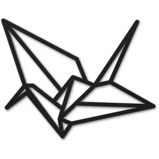 Beautiwall Origami Vogel Moderne Wanddeko Metall Schwarz - Beschichtete Wandschmuck Metallbilder - Wohnzimmer Badezimmer Schlafzimmer Wand Deko Metalldekoration - Inklusive Klebestreifen