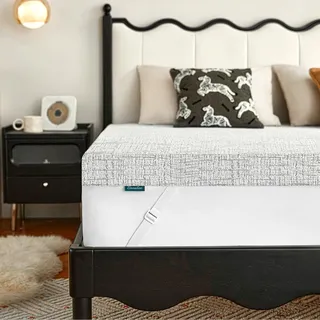 Bacalar® Topper 100x200cm H1/H2, Kaltschaum mit Stützkraft | 5 cm hoch, Anti-Rutsch-System, Matratzentopper mit waschbarem Bezug, Matratzen Topper für Bett, Boxspringbett, Schlafsofa