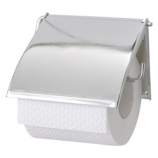 Wenko Toilettenpapierspender Cover 18265100, Metall, für 1 Kleinrolle, mit Abdeckung, silber