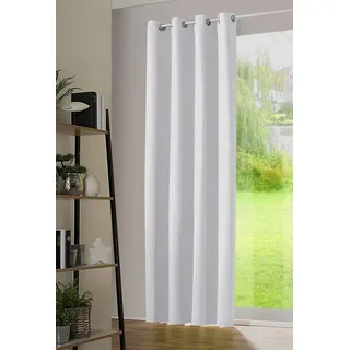 heimtexland Verdunkelungsgardine Ösen 245 x 135 cm Grau/Weiß 1 St.