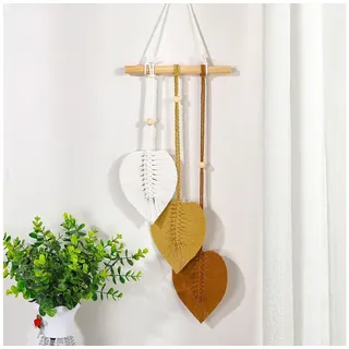 Kaket Hängedekoration Blatt Makramee Wandbehang, Boho Raumdekor