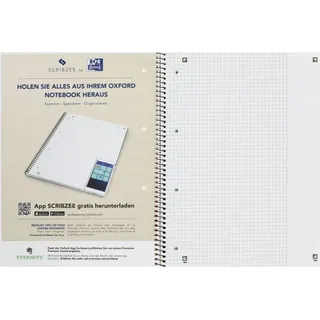 Oxford Collegeblock A4+ 80 Blatt kariert Gelb