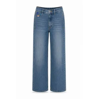 Freeman T. Porter Weite Jeans Rosalia Jeans - Barrel Fit High Waist Used Look - Jeans Damen blau 29