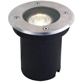 LUCANDE Bodeneinbaustrahler Edelstahl Ø 12 cm 1-flammig GU10 grau