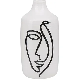 Beliani Blumenvase Weiß
