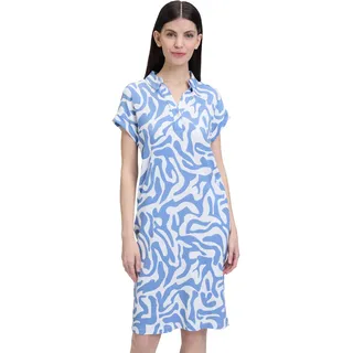 Cartoon Damen, Casual-Kleid mit überschnittenen Ärmeln Weiß/Blau,44 - 44