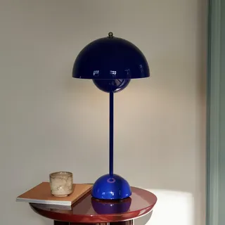 Tischleuchte &Tradition, Flowerpot VP3, Blau, für Wohnzimmer, Metall, Design - 50