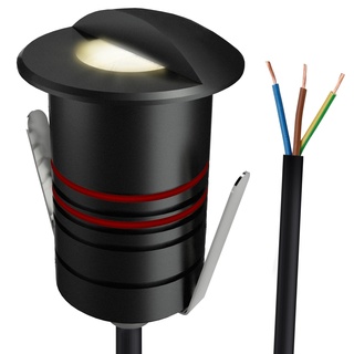 SSC-LUXon JAVO Außenlampe Boden LED Spot warmweißes Licht Ø 47 mm IP67 - befahrbare Einbau Wegeleuchte 230V mit seitlichem Licht