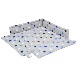 FabiMax Laufgittereinlage 100x100 cm, mit Seitenschutz, Befestigung mit Klettverschlüssen blau