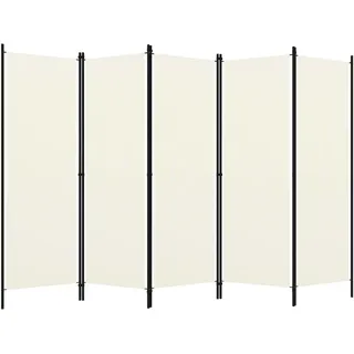 vidaXL 5-tlg. Raumteiler Weiß 250x180 cm