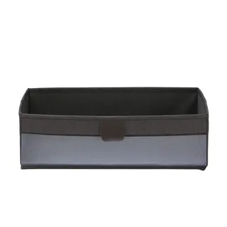 Aufbewahrungsbox faltbar , schwarz , Polyester, Karton, Karton/Papier , Maße (cm): B: 38 H: 12 T: 26