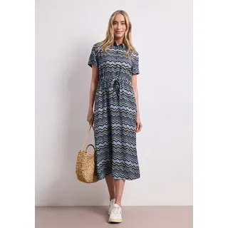 STREET ONE Midikleid Zick-Zack-Muster Blau 34