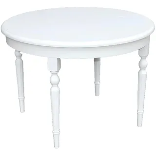 JVmoebel Esstisch Runder Tisch aus Massivholz mit Naturfurnier-Oberfläche (1-St., Esstisch), Made in Europa weiß