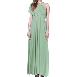Damen Elegant Brautjungfernkleid Multiway V-Ausschnitt Rückenfrei Partykleid Ärmellos Schulterfrei Bodenlang Cocktailkleid Sommerkleid Formal Festlich Abendkleid Abschlussball Ballkleid Türkis M - M
