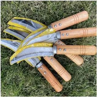 Wisafory 3 Stück Ananasmesser Gemüsemesser mit Holzgriff Obstmesser Fruchtmesser Bananenmesser Ananasschneider Küchenmesser Tragbares Grillmesser Zuckerrohrmesser für Restaurant Home