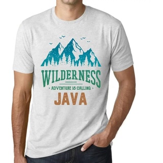 Herren Grafik T-Shirt Wildnis das Abenteuer ruft Java – Wilderness, Adventure Is Calling Java – Öko-Verantwortlich Vintage Jahrgang Kurzarm Lu...
