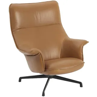 Muuto Lounge Chair Doze Leder 100 x 106 x 95 cm Cognac/Schwarz