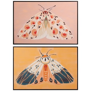 Adda Home Set mit 2 Schmetterlingen, mit schwarzem Rahmen, 90 x 4 x 60 cm