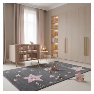 KADIMA DESIGN TASNA Kinderteppich 80 x 150 cm Pink/Rosa