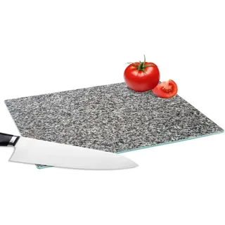 MuchoWow Schneidebrett Granit - Industriell - Design - Grau, Glas, Schneidebrett Glas, Küchenbrett, Rutschfest, 28x20 cm bunt 28 cm x 20 cm x 0.8 cm