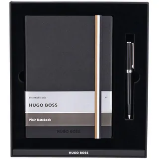 BOSS Notizbuch und Kugelschreiber Geschenkset Iconic black