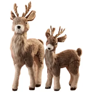Home-trends24.de Weihnachtsfigur Dekofigur Weihnachtsfigur Rentier Groß Klein Variante Hirsch braun 69 cm