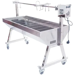 GS Multitrade Spanferkelgrill mit Motor - Grillwagen Edelstahl 150 cm höhenverstellbar