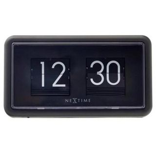NEXTIME Standuhr 5228ZW - Tisch- oder Wanduhr "Flip Clock", schwarz, 18 x...