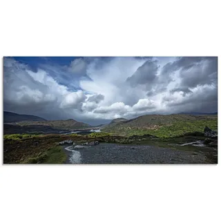 Glasbild ARTLAND "Irland - Natur pur" Bilder Gr. B/H: 60 cm x 30 cm, Glasbild Europa Querformat, 1 St., blau Glasbilder in verschiedenen Größen