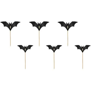 Partydeco Cake Topper Fledermäuse 10-16 cm 6 St. Schwarz