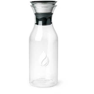 OsmoFresh Premium Glas Karaffe für Auftisch Osmoseanlage Quella Pro | bis zu 0,9 L | mit Deckel aus Edelstahl