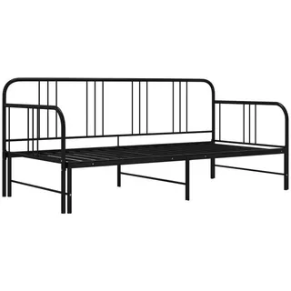 furnicato Schlafsofa Tagesbett Ausziehbar Schwarz Metall 90x200 cm, 1 Teile schwarz