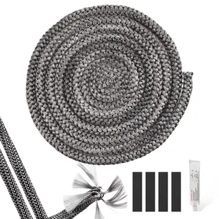 1 Stück Ofen Dichtschnur Dichtschnur Kamintür Ofendichtband Ofenrohr Dichtung Dichtungsband für Kaminofen Ofendichtung Feuerfest für Kamin 6mmX3m Dichtungsband für Kaminofen für Kamin