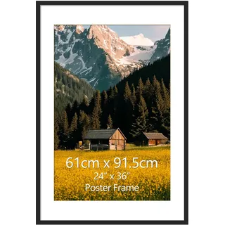 EYMPEU Bilderrahmen 61 x 91,5 cm, 1 Stück, Posterrahmen für die Wand, geeignet für Büros und Wohnungen, Schwarz