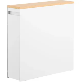 Yamazaki Yamazaki, Badezimmerregal, Auszieh-Regal mit Holzablage Tower 14x55x56 cm) weiß - Weiß