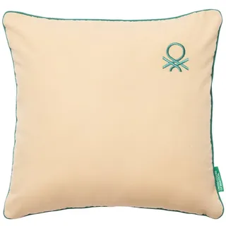 Benetton - Kissen 45x45cm 100 % Baumwolle Beige Regenbogen