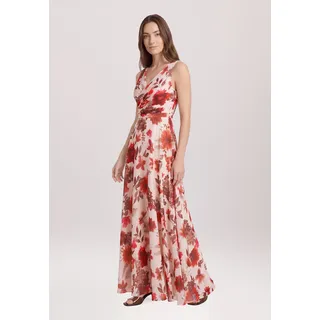Vera Mont Abendkleid Plissee Rot/Weiß 38