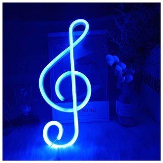 ENUOLI Music Note Neon Signs Blue Neon Lights für Wanddekor LED Nachtlichter Batterie oder USB operierte Neonlichter Beleuchtung Zeichen Dekor für Schlafzimmer Wohnzimmer Weihnachten Hochzeit Party B
