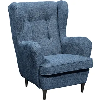 Sconto Ohrensessel Oskar Webstoff 78 x 102 x 98 cm Grau