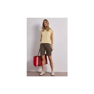 Street One Mid Waist Bermuda in Satin-Optik - Braun