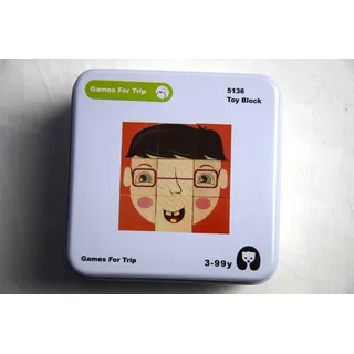 9 Teile + Blechkiste Würfel Puzzle 5136 Bauklötze Reiseset Würfelspiel Holz