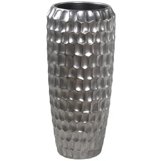 Flingora Bodenvase Celice, mit Einsatz - Fiberglas - Indoor & Outdoor - Silber - Höhe 75 cm silberfarben Ø 34 cm x 75 cm