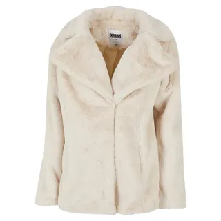 URBAN CLASSICS Ladies Lapel Teddy Jacket in Beige, Größe 5XL