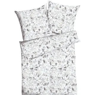 KAEPPEL Interlock Jersey Floral Grau 155 x 220 cm + 80 x 80 cm