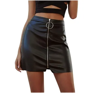 Lederrock Damen Leder Minirock Sexy Erotische Kleider Slim Business Rock Skirt Latex Stretch High Waist Bleistiftrock Clubwear Frauen Short Eng Y2k Wetlook Kleid Sissy Kleidung Mini