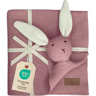 Babydecke DIKOS® Babydecke SCHMUSE-HASE Baby Geschenk Mädchen Junge Geschenkset, DIKOS, Geschenk zur Geburt, PREMIUM Qualität, 100 % BIO Baumwolle, nachhaltig