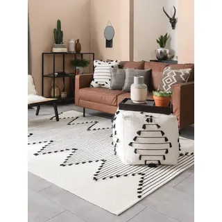 benuta Teppich Bo, rechteckig, Höhe: 5 mm, Kunstfaser, Berber, Ethno-Style, Wohnzimmer weiß 200 cm x 300 cm x 5 mm