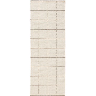 benuta Pure Wollteppich Läufer für Flur Gyda Cream 70x200 cm - Naturfaserteppich aus Wolle