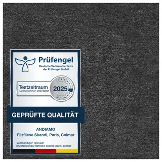 Andiamo Teppichfliese ANDIAMO "Skandi, selbstklebend, Gesamthöhe 4 mm", grau (anthrazit), B:40cm L:40cm, Polypropylen, Teppiche, 40x40 cm, 25 Stück (4 qm), 50 Stück (8 qm) oder 100 Stück (16 qm)