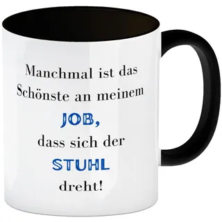 Highlight meines Jobs Kaffeebecher in schwarz mit Spruch eine witzige Tasse für das Büro witziger Motiv lustiger Arbeitswelt Becher Arbeit Kaffeetasse Bürohengst Geburtstag Kaffee